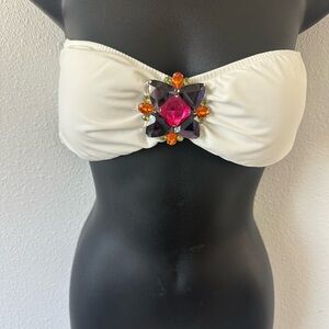 Victoria's Secret White One Piece with Jewel Accents